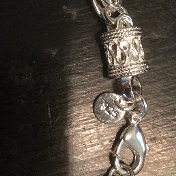 Solid Sterling Byzantine Silver Chain Never Worn - Picture 2 of 2